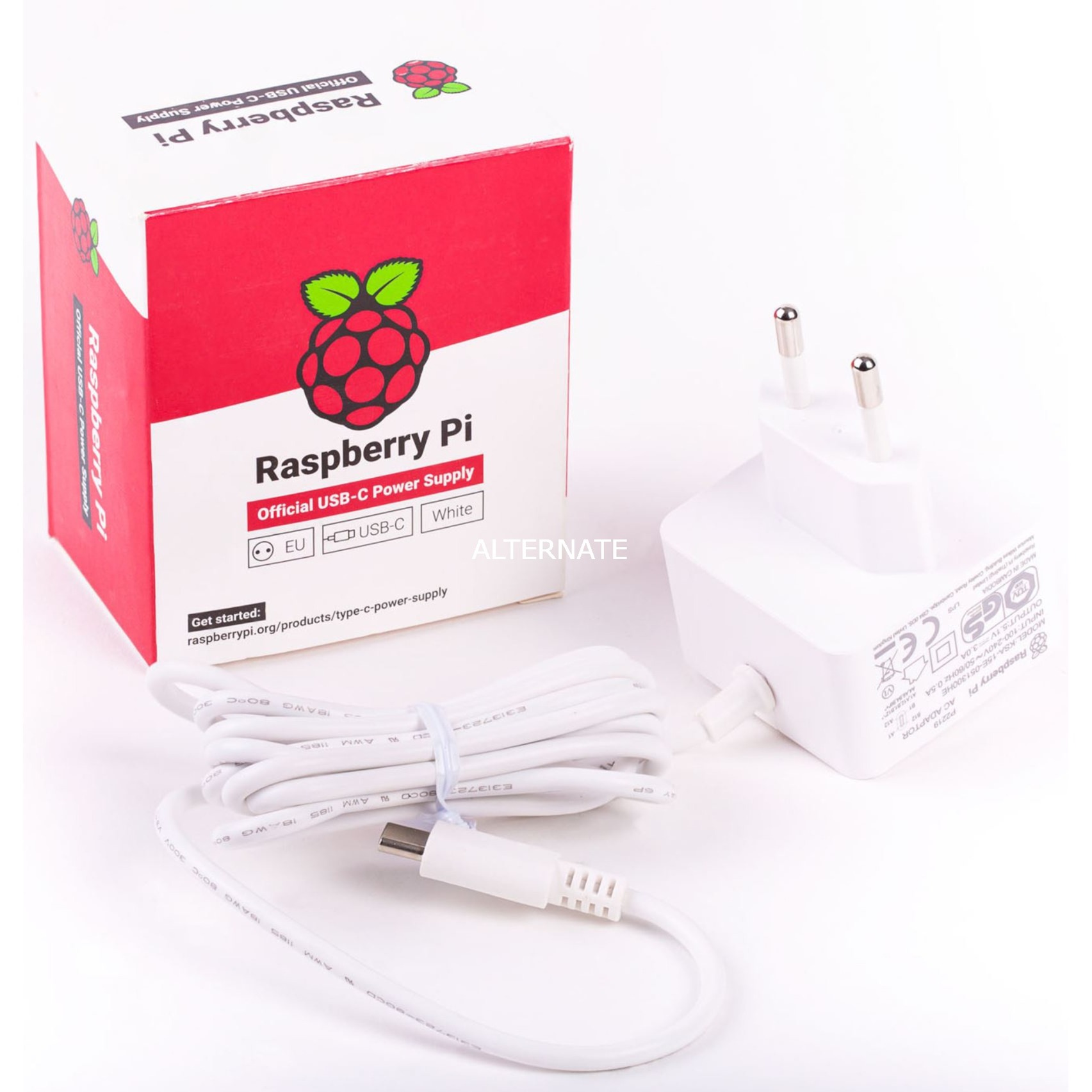 Offizielle White Raspberry Pi 5.1A/3A PSU