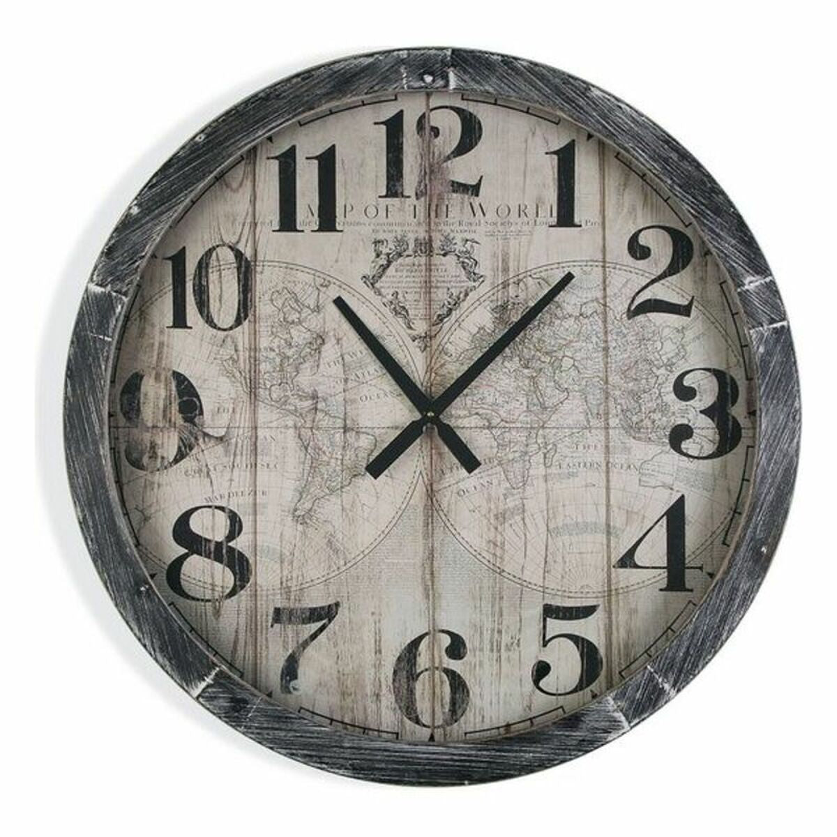 Wanduhr Versa Map World Holz MDF (6