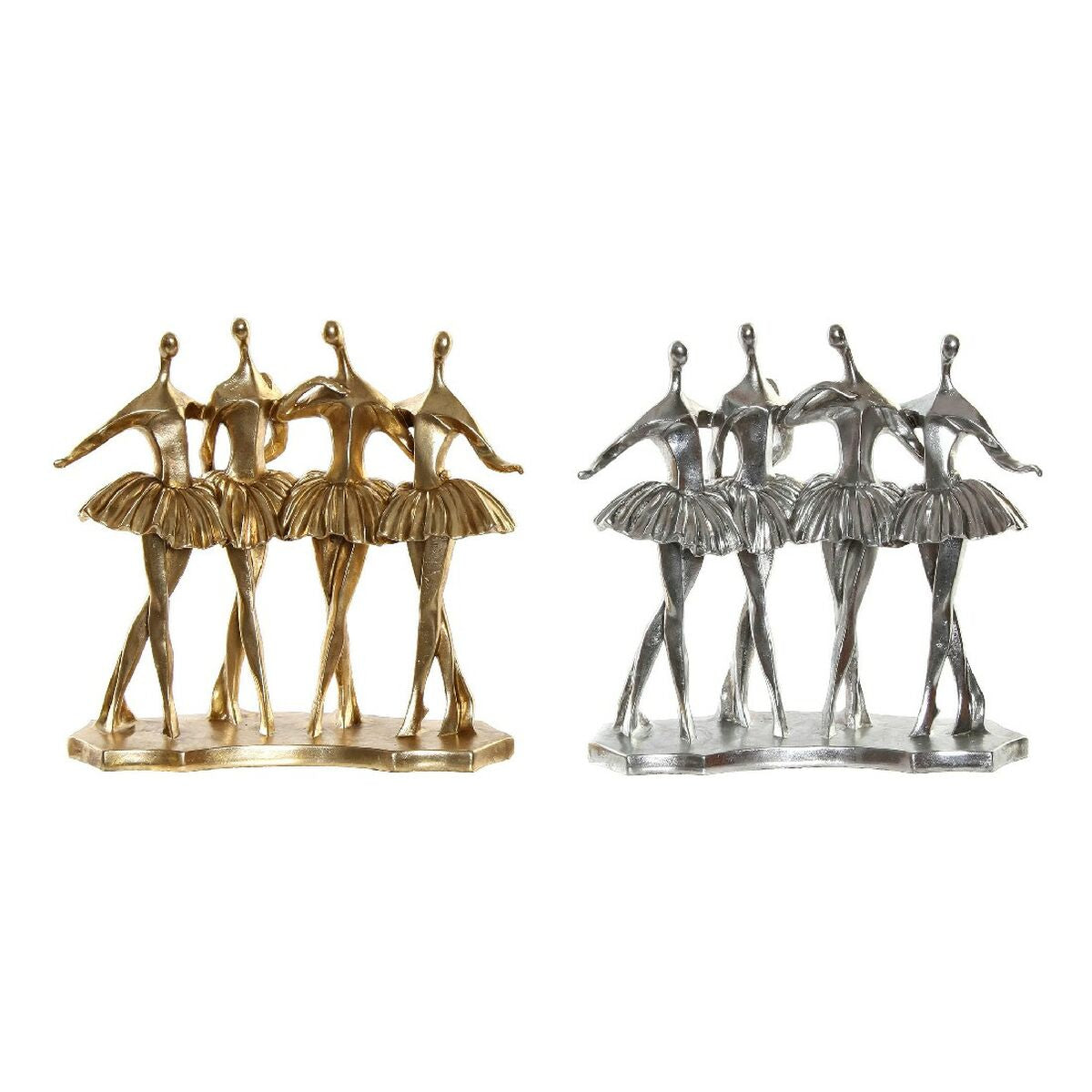 Deko-Figur DKD Home Decor Gold Silberfarben Ballett-Tänzerin 33