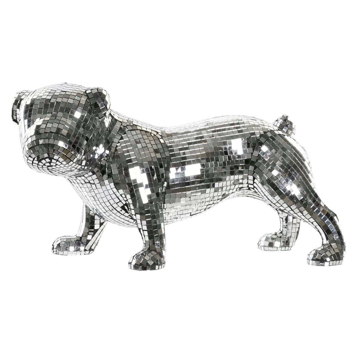 Deko-Figur DKD Home Decor Englisch Silberfarben Bulldog Harz Moderne (45