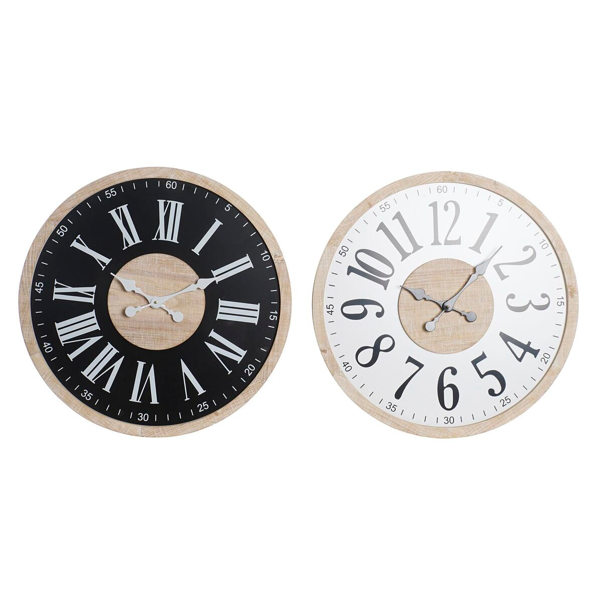Wanduhr DKD Home Decor Schwarz MDF Weiß (60 x 4
