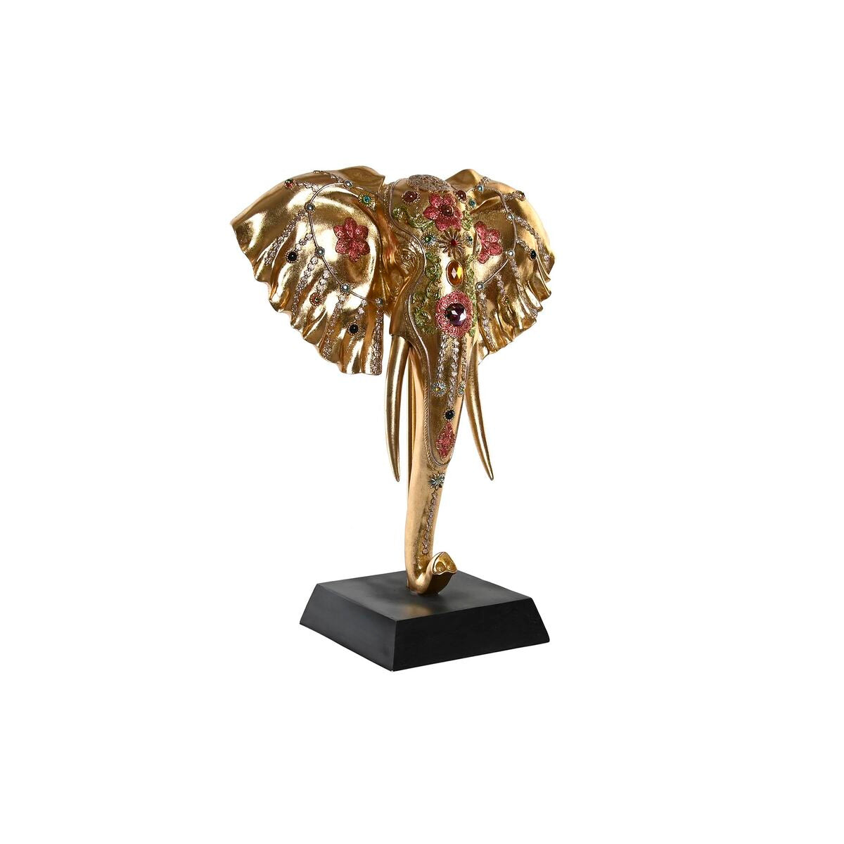 Deko-Figur DKD Home Decor Schwarz Gold Elefant Kolonial 43 x 22 x 55