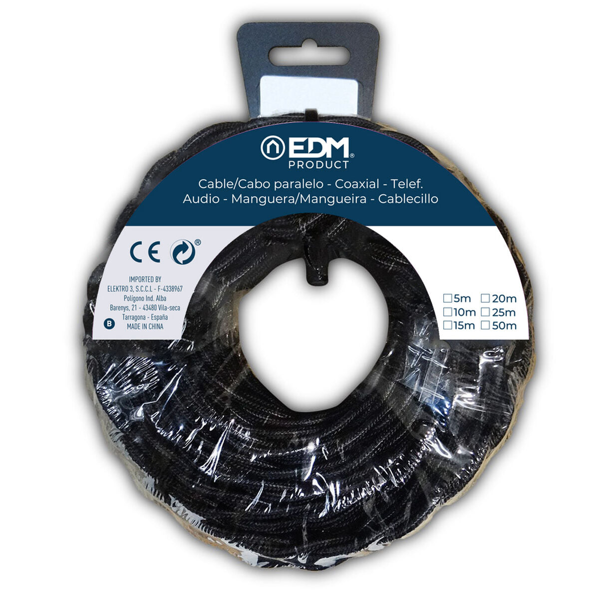 Kabel EDM 11997 Schwarz 2 x 1