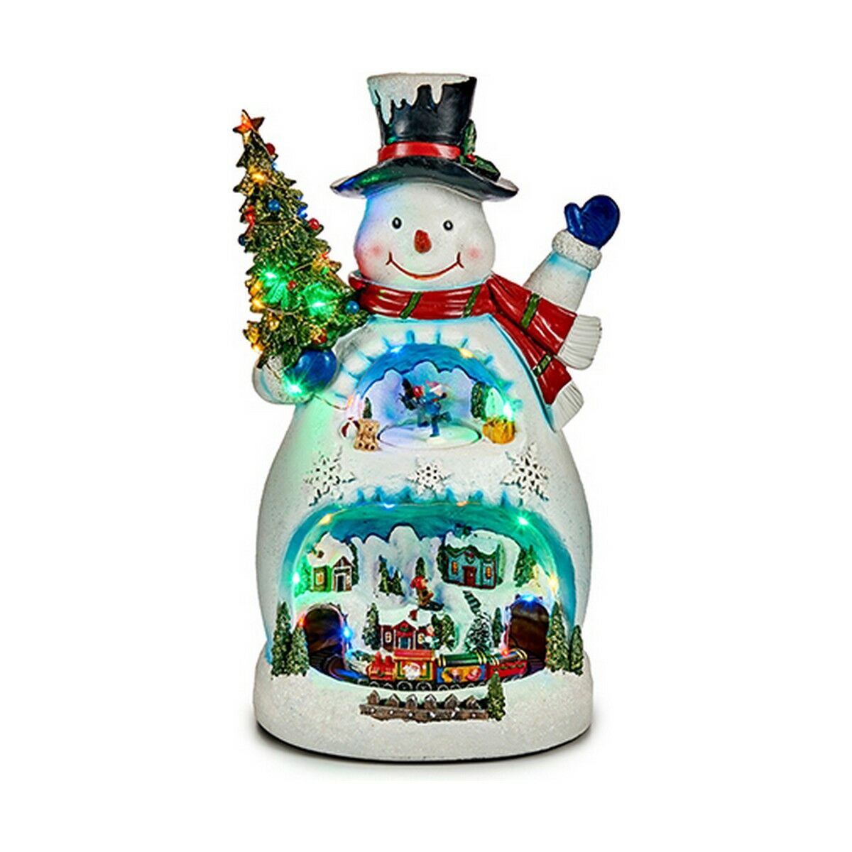 LED Schneemann Weihnachtsschmuck Krist+ Weiß Schneemann Dorf 25