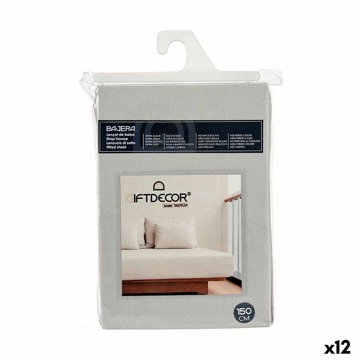 Bettlaken Gift Decor Grau 150 cm (12 Stück)