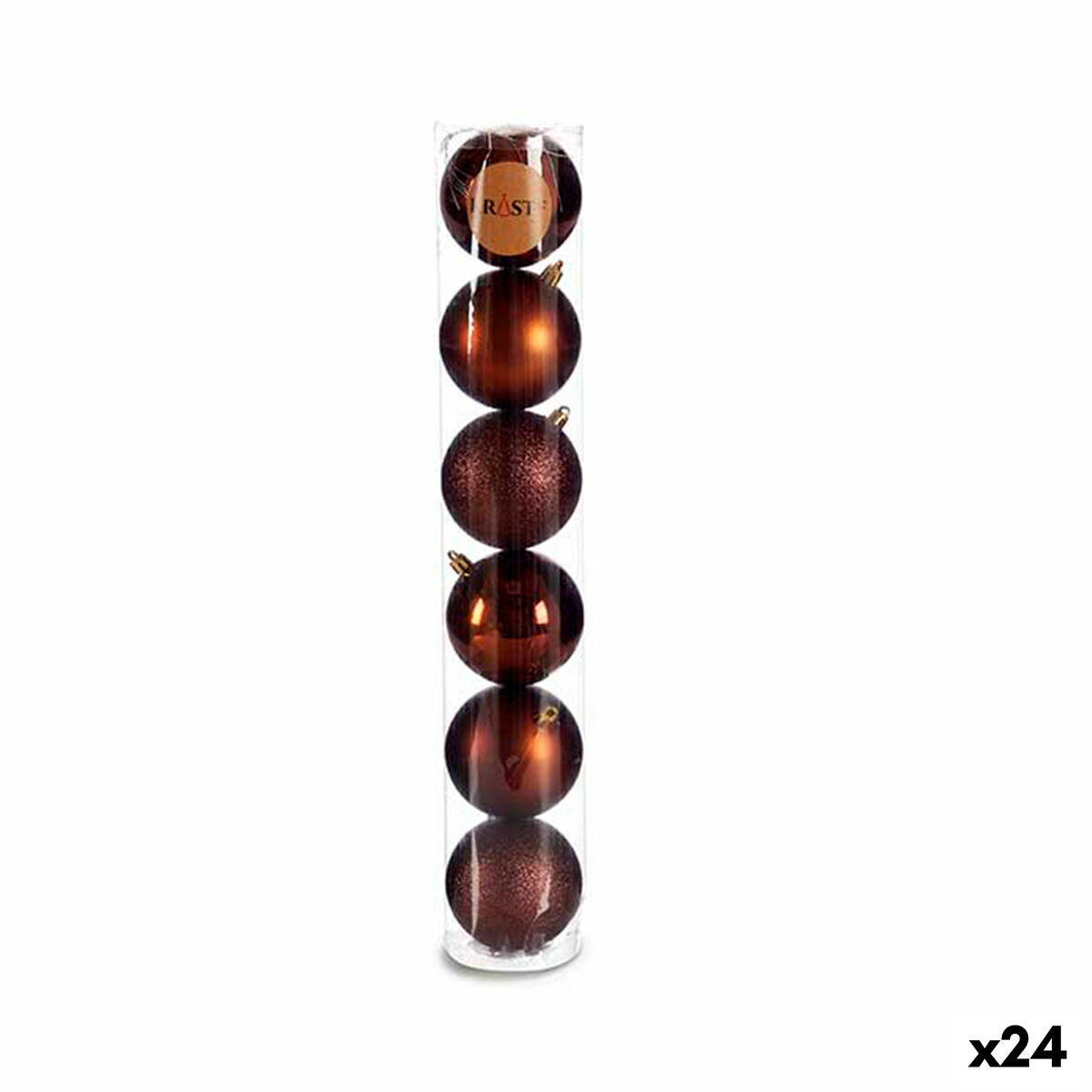 Weihnachtskugeln-Set Krist+ Braun Kunststoff Ø 8 cm (24 Stück)