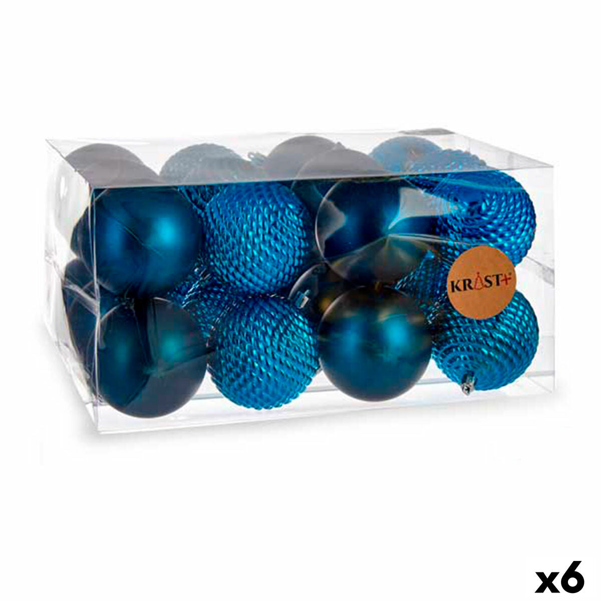Weihnachtskugeln-Set Krist+ Blau Kunststoff Ø 8 cm (6 Stück)