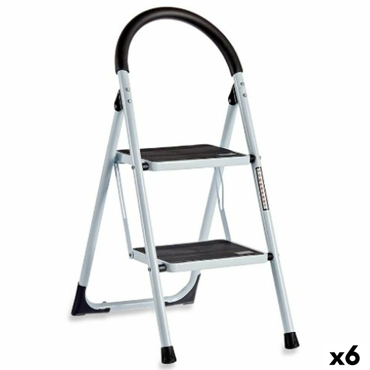 Klappbare Leiter Kipit Weiß Schwarz Grau Metall 38 x 50 x 84 cm (6 Stück)