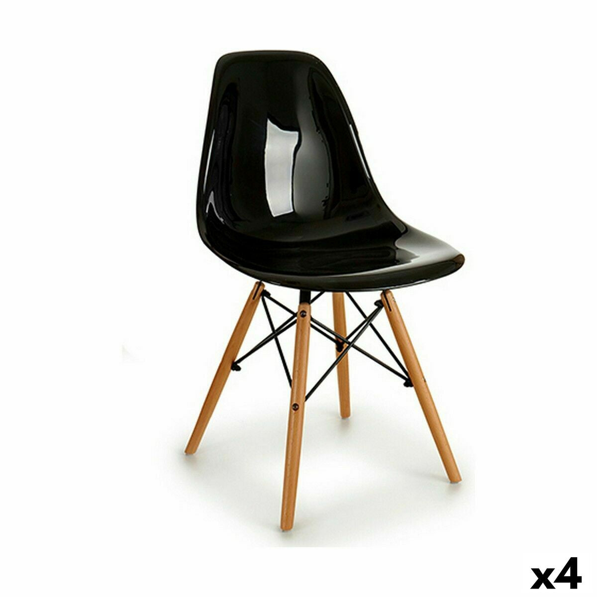 Esszimmerstuhl Gift Decor Kirk Schwarz 53 x 82 x 47 cm (4 Stück)
