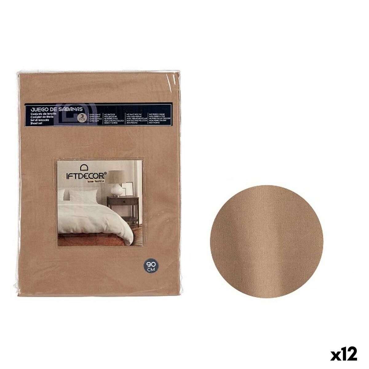 Bettwäsche-Set Gift Decor Braun Einzelmatratze
