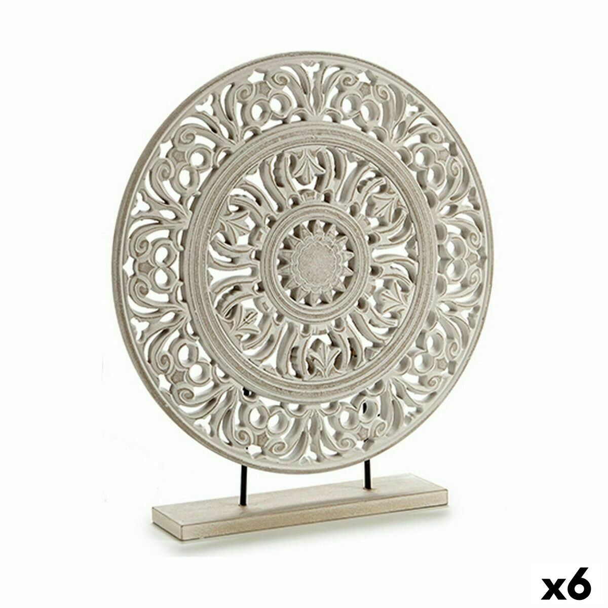 Deko-Figur Gift Decor Weiß Mandala 7 x 49 x 44 cm 44 x 49 x 7 cm (6 Stück)