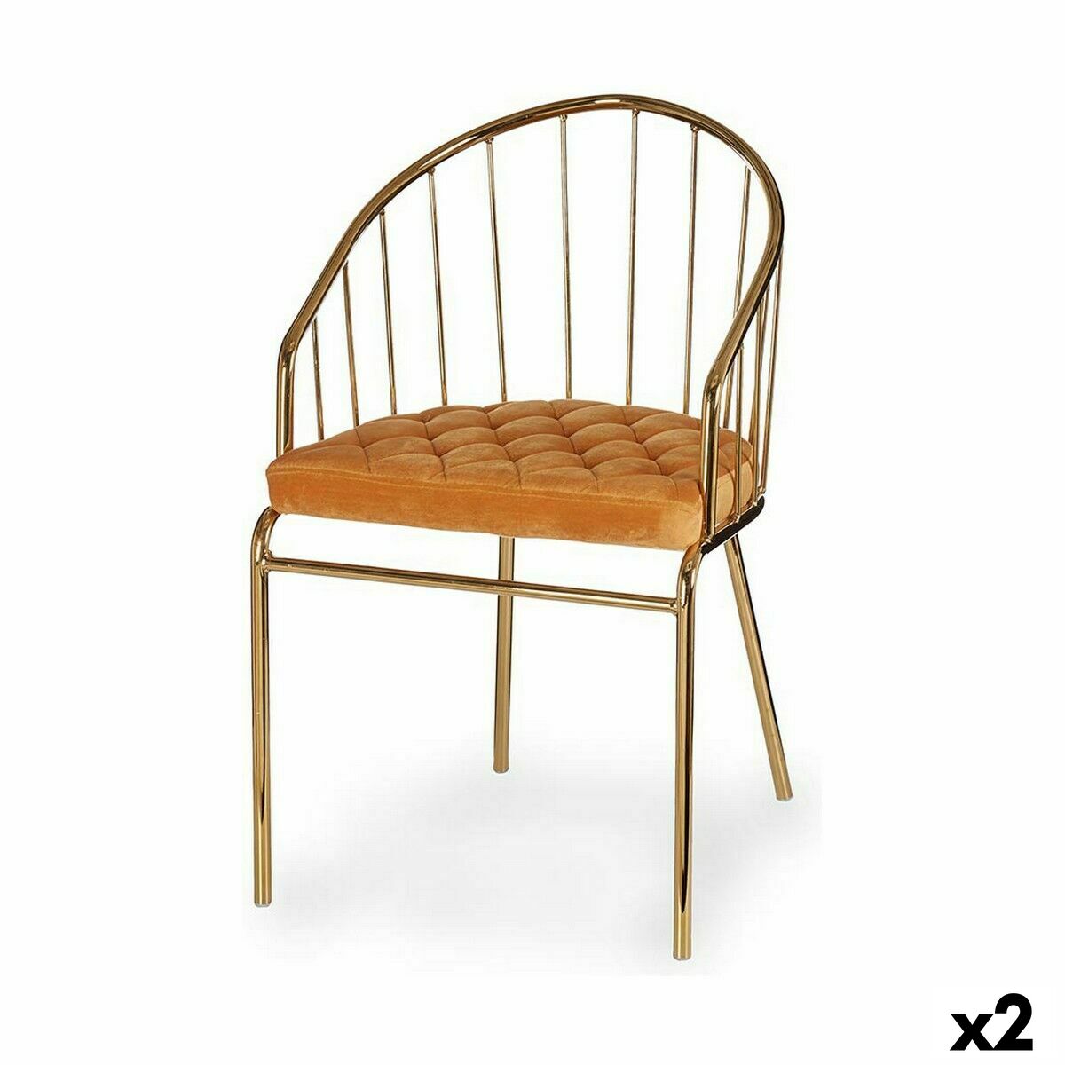 Stuhl Gift Decor Gold Senf Polyester Eisen 51 x 81 x 52 cm Stangen (2 Stück)