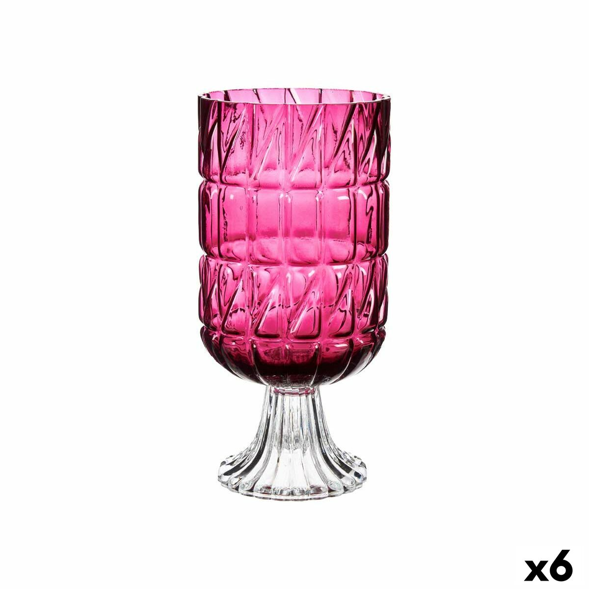 Vase Gift Decor Rosa Dunkelrosa Kristall Schnitzerei 13 x 26