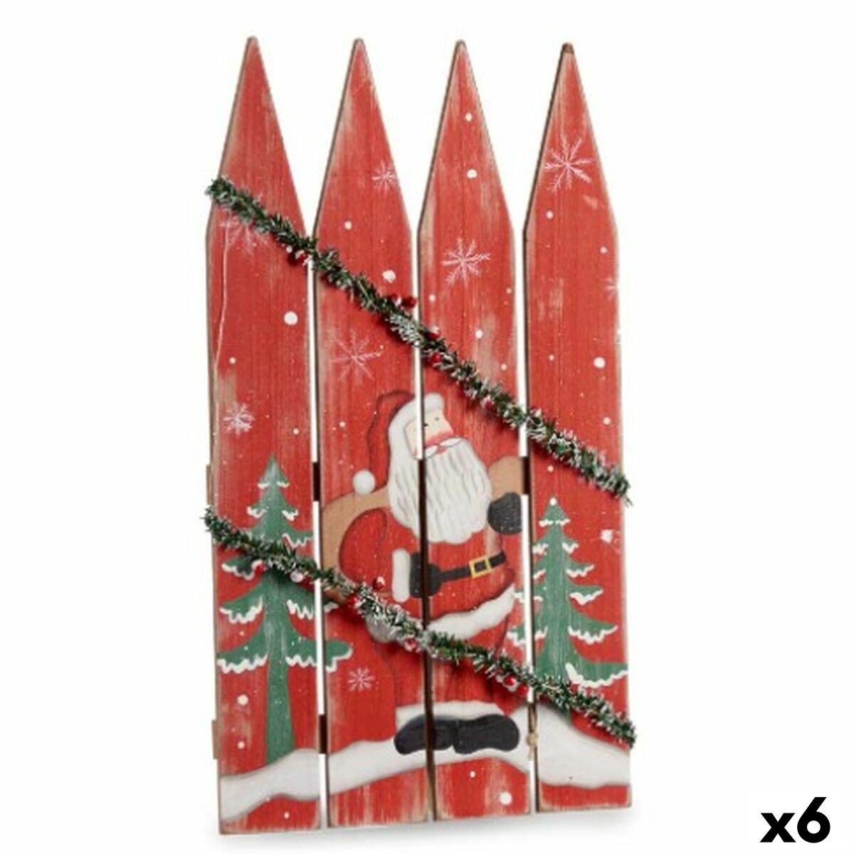 Dekoration zum Aufhängen Krist+ Weiß Rot grün Kunststoff Holz MDF Weihnachtsmann 34