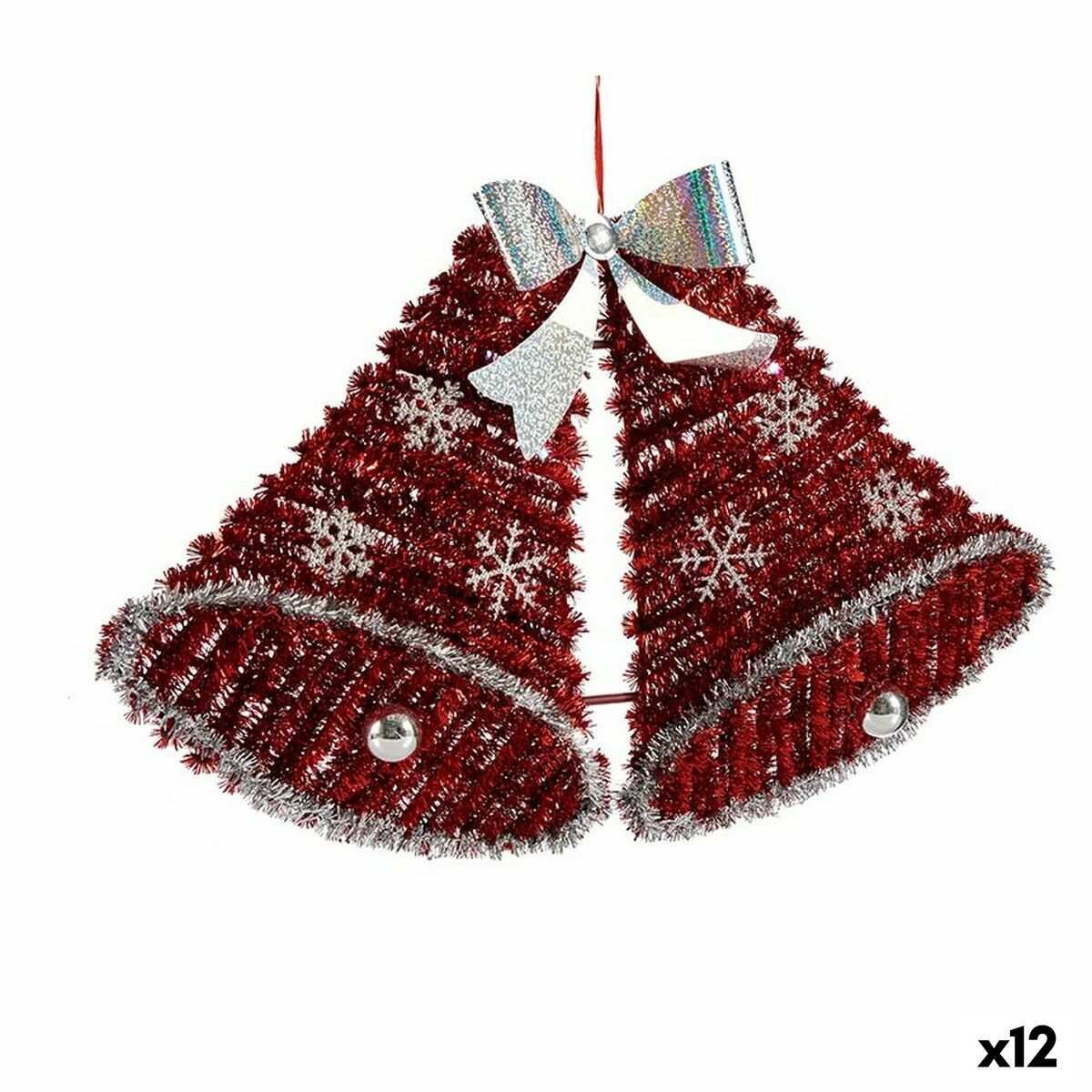 Weihnachtsschmuck Krist+ Weiß Rot Polypropylen PET Glocken 52 x 31