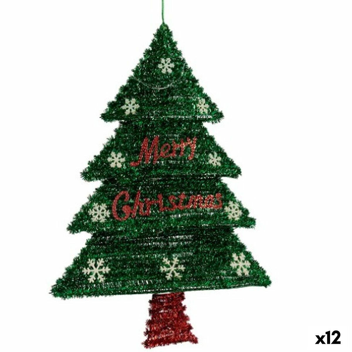 Weihnachtsschmuck Krist+ Rot grün Silber Polypropylen PET Weihnachtsbaum 44 x 58