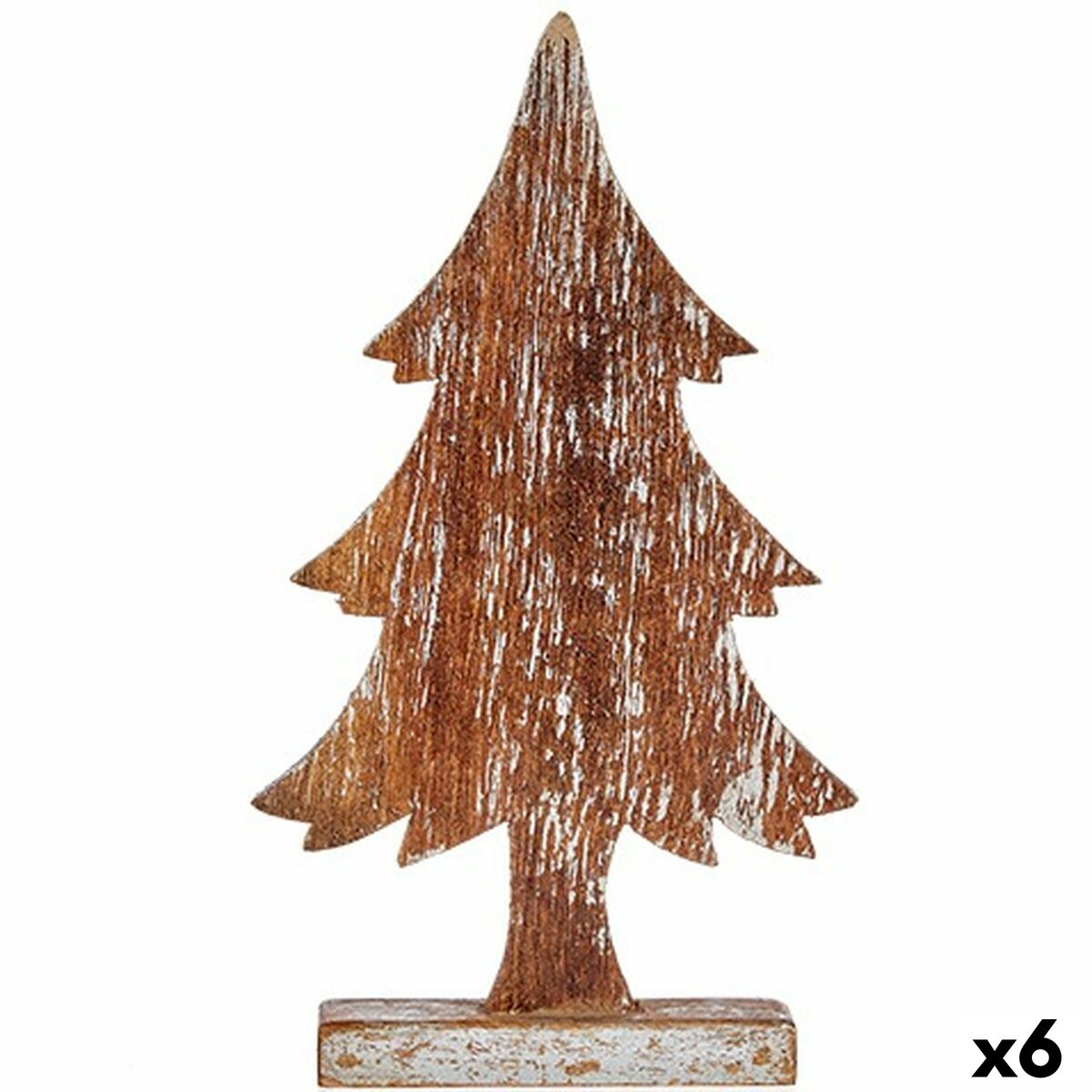 Deko-Figur Krist+ Silberfarben Silber Weihnachtsbaum 5 x 39 x 21 cm (6 Stück)