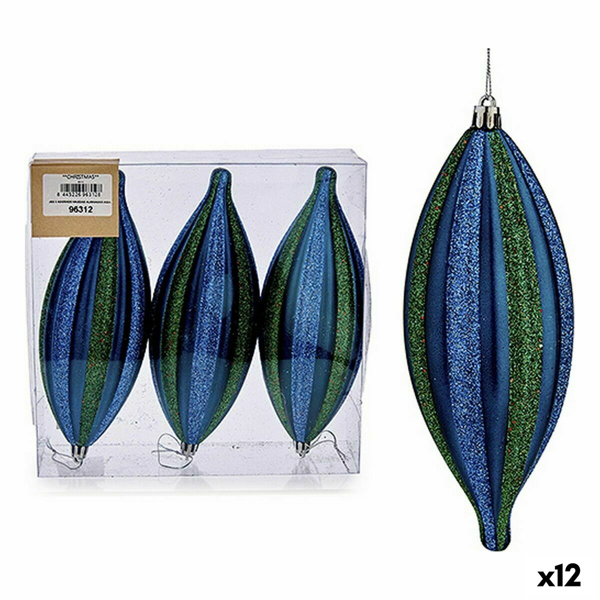 Weihnachtsdekoration Set Krist+ Blau grün PVC gedehnt 8