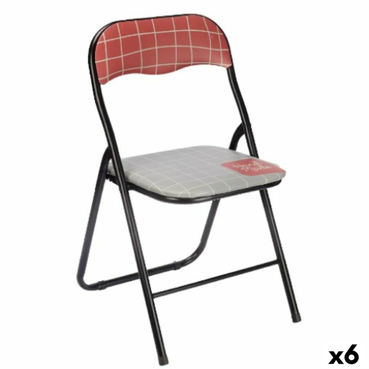 Gepolsterte Campingstuhl Gift Decor Hand Made Braun Schwarz Grau Ziegel 43 x 46 x 78 cm 45 x 88 x 5 cm (6 Stück)