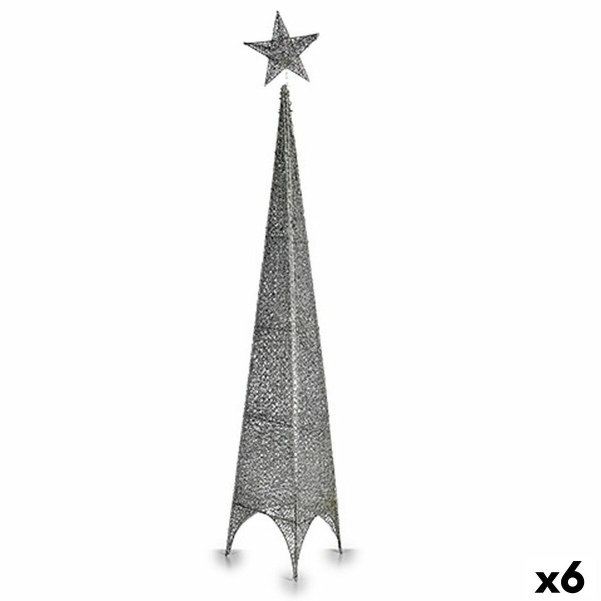 Weihnachtsbaum Krist+ Silberfarben Silber Metall Kunststoff Stern Turm 28 x 127 x 28 cm 107 x 7 x 28 cm (6 Stück)