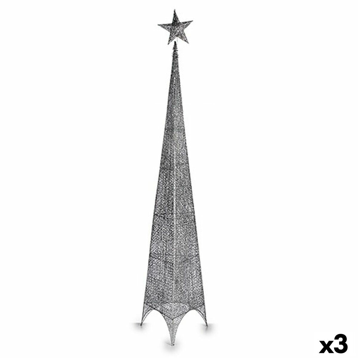 Weihnachtsbaum Krist+ Silberfarben Silber Metall Kunststoff Stern Turm 42 x 218 x 42 cm 188 x 8 x 42 cm (3 Stück)