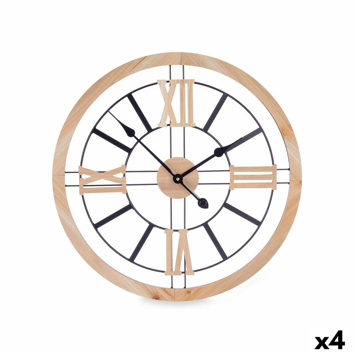 Wanduhr Gift Decor Schwarz Holz Metall Holz MDF 60 x 60 x 4