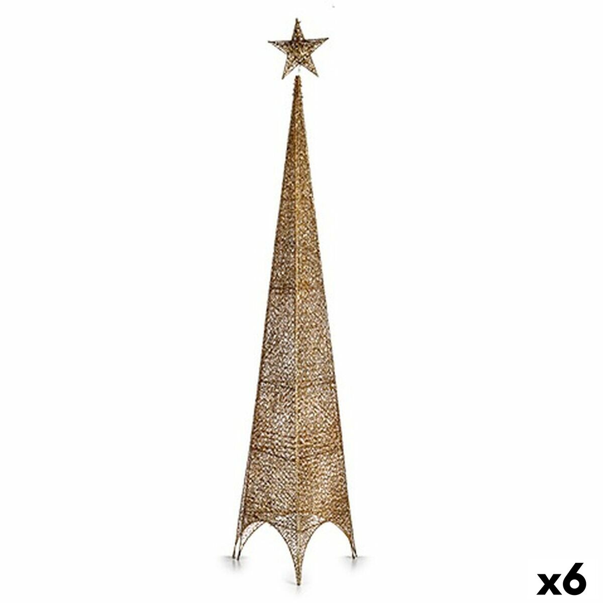 Weihnachtsbaum Krist+ Gold Metall Kunststoff Stern Turm 34 x 154 x 34 cm 134 x 5