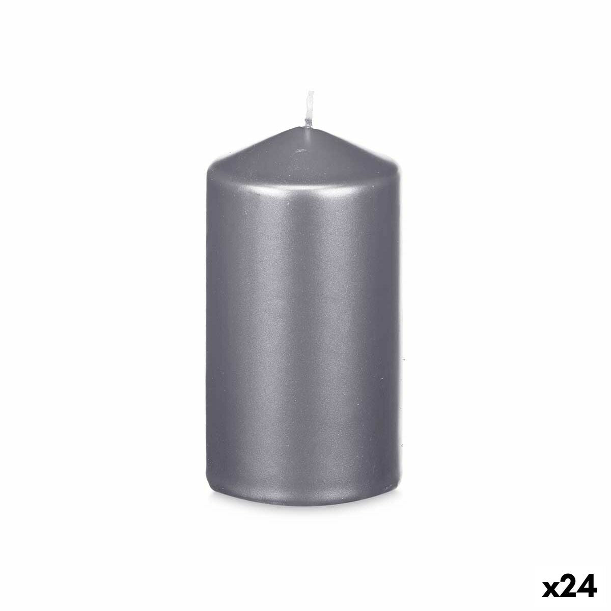 Kerze Acorde Silberfarben 7 x 13 x 7 cm (24 Stück)