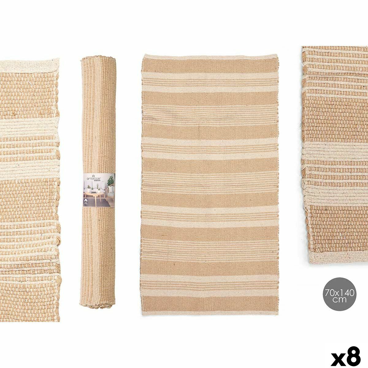Teppich Gift Decor Weiß Braun 70 x 140 cm (8 Stück)