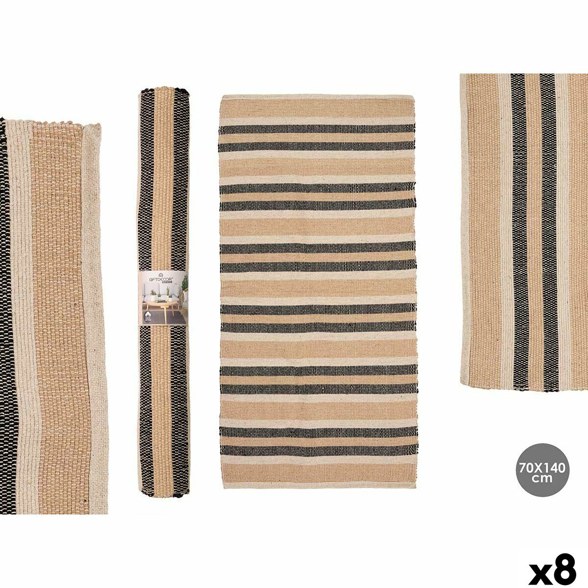 Teppich Gift Decor Weiß Braun Schwarz 70 x 140 cm (8 Stück)