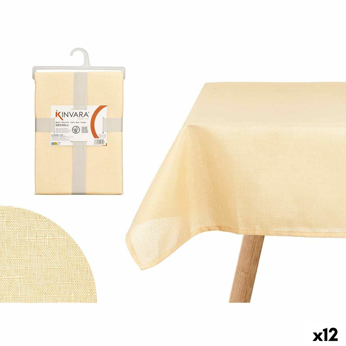 Tischdecke Kinvara Beige 140 x 240 cm (12 Stück)