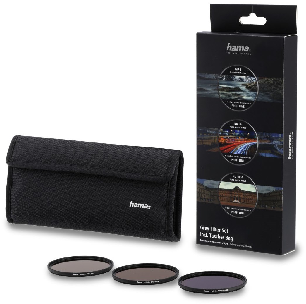 Graufilter-Set ND8/ND64/ND1000 62mm mit Filtertasche