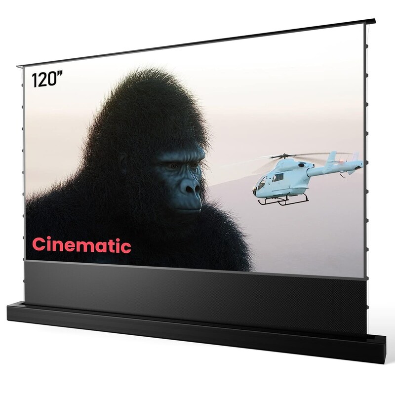 AWOL Vision Motorisierte Bodenleinwand mit ALR Beamer Leinwand