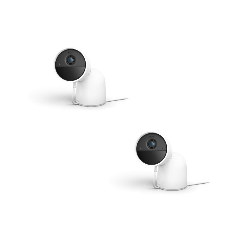 Philips Hue Secure kabelgebundene Kamera mit Standfuß weiß Doppelpack
