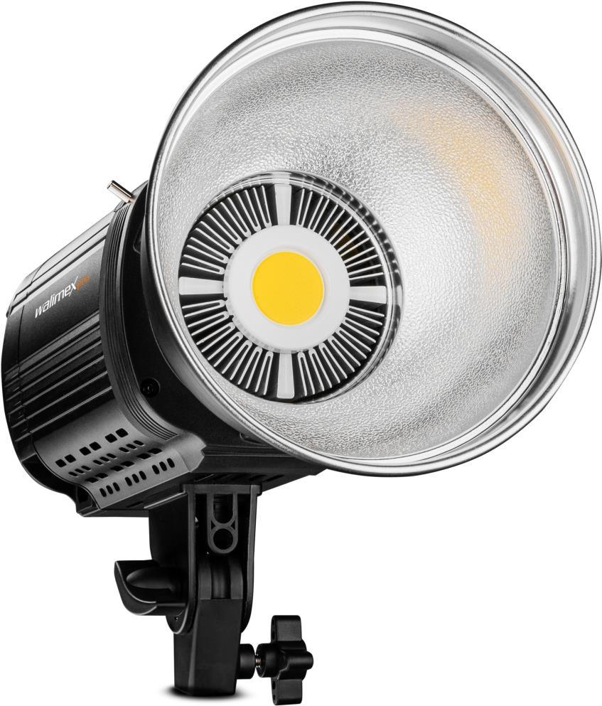 Walimex pro Niova 100 Plus Daylight dimmbare LED Videoleuchte mit Bowens-Reflektor & Soft Diffusor I Studiolicht mit COB LED-Technologie I 5600 K