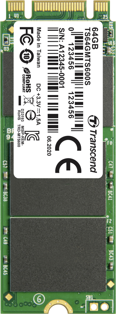 Transcend MTS600S - SSD - 64 GB - intern - M.2 2260 - SATA 6Gb/s