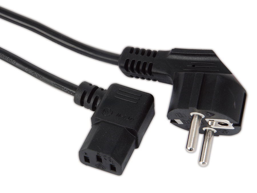 GOOBAY Kaltgerätekabel mit Winkelstecker