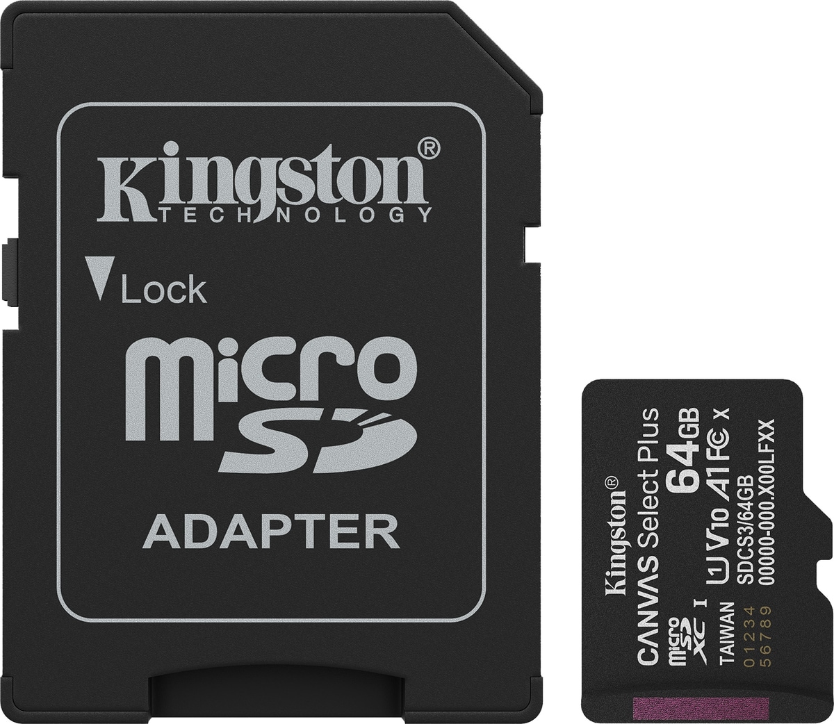 KINGSTON MicroSDXC-Card Canvas Select Plus 64GB 3.Gen inkl. Adapter