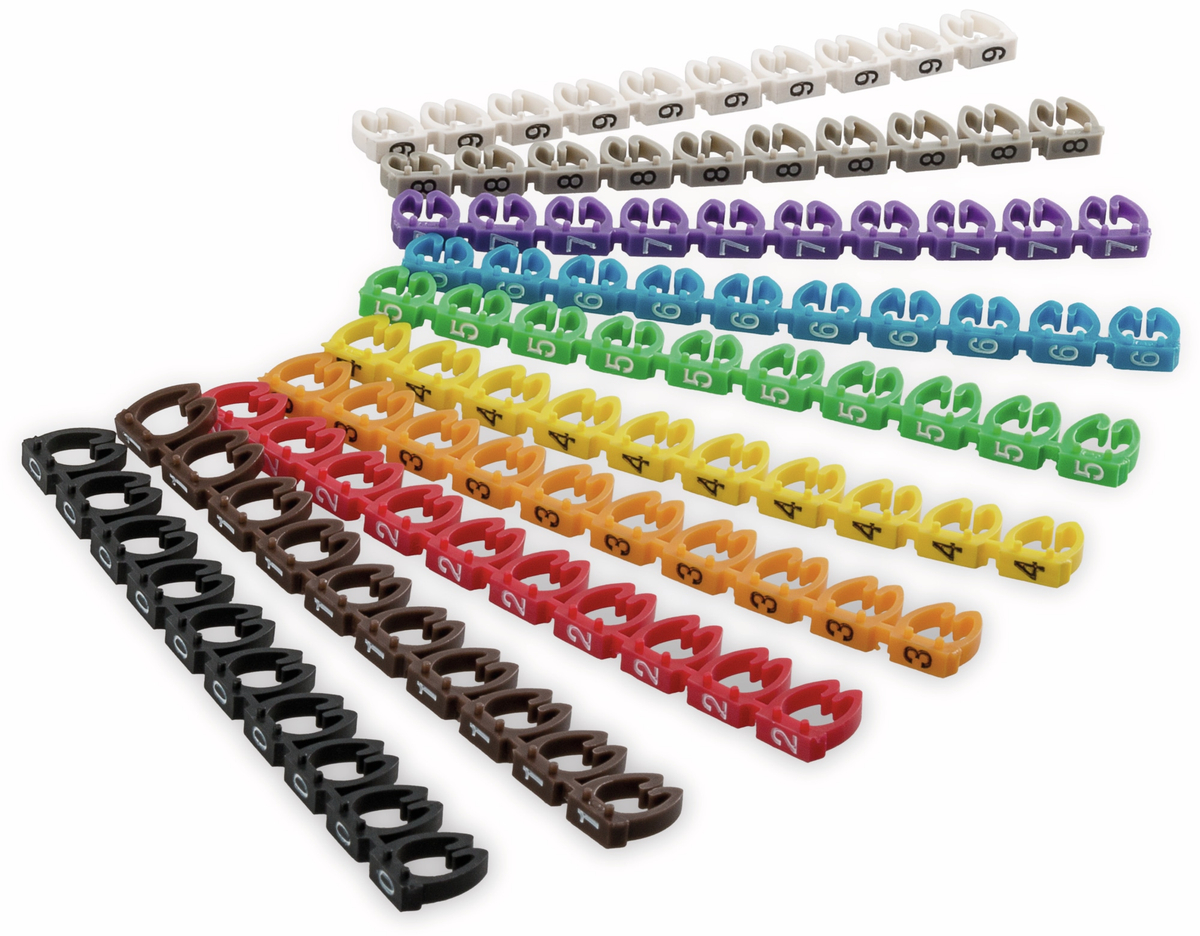 GOOBAY Kabelmarker-Clips "Ziffern 0-9"
