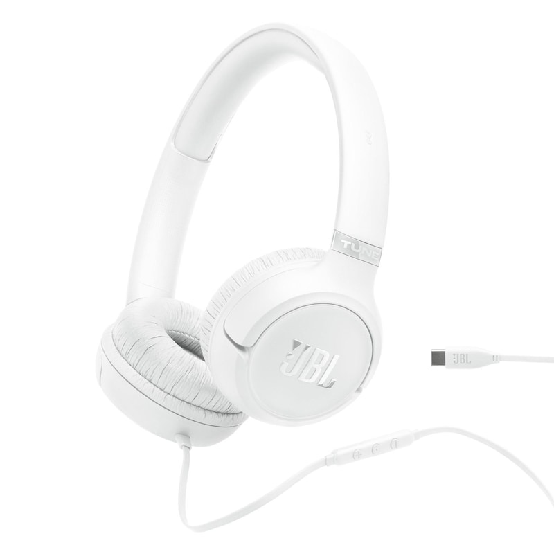 JBL TUNE 530C - USB-C kabelgebundener On-Ear-Kopfhörer Mikrofon weiß