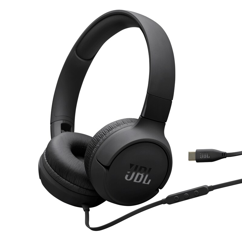 JBL TUNE 520C USB-C kabelgebundener On-Ear-Kopfhörer Mikrofon schwarz