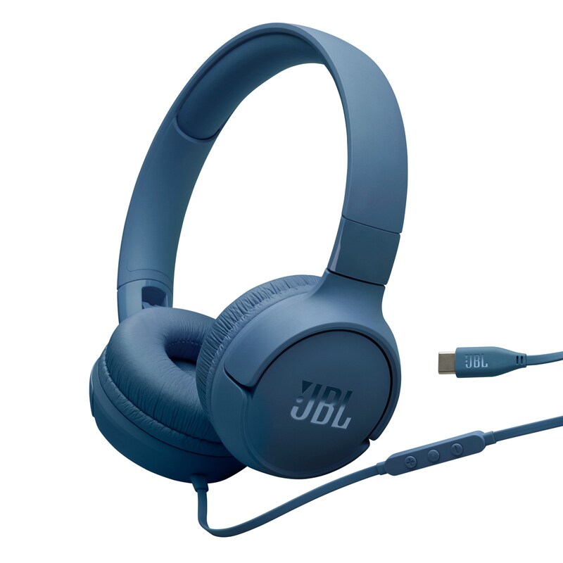 JBL TUNE 520C USB-C kabelgebundener On-Ear-Kopfhörer Mikrofon blau