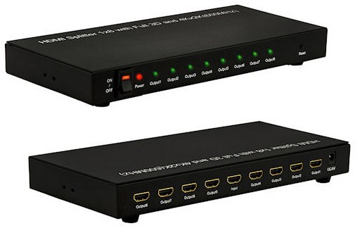 UHD 18 HDMI-Verteiler 1x8 schwarz