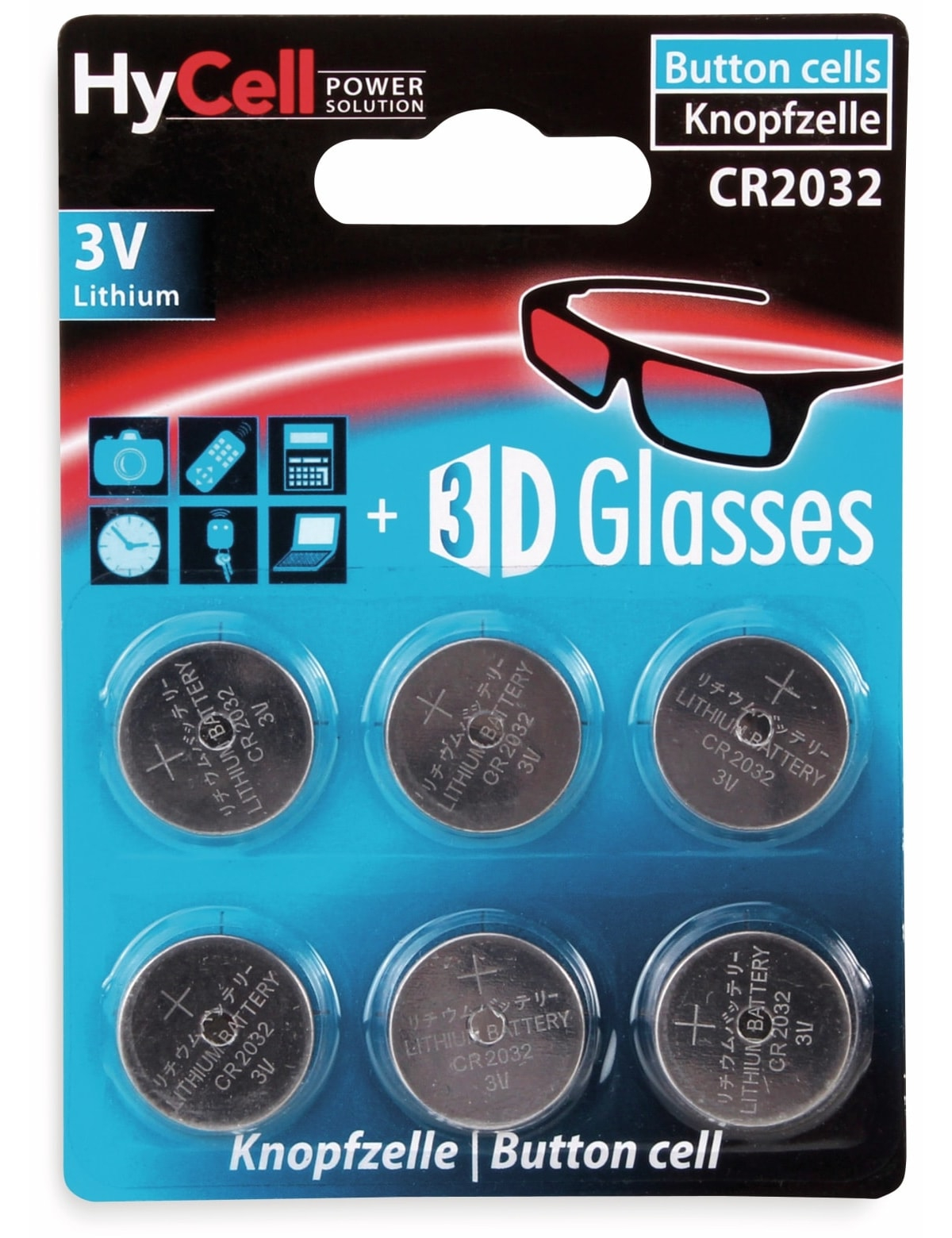 HYCELL Knopfzelle CR2032 Lithium
