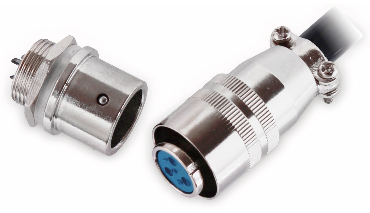 Einbaustecker-Set Ø 12mm 2-Pin mit Federverschluss