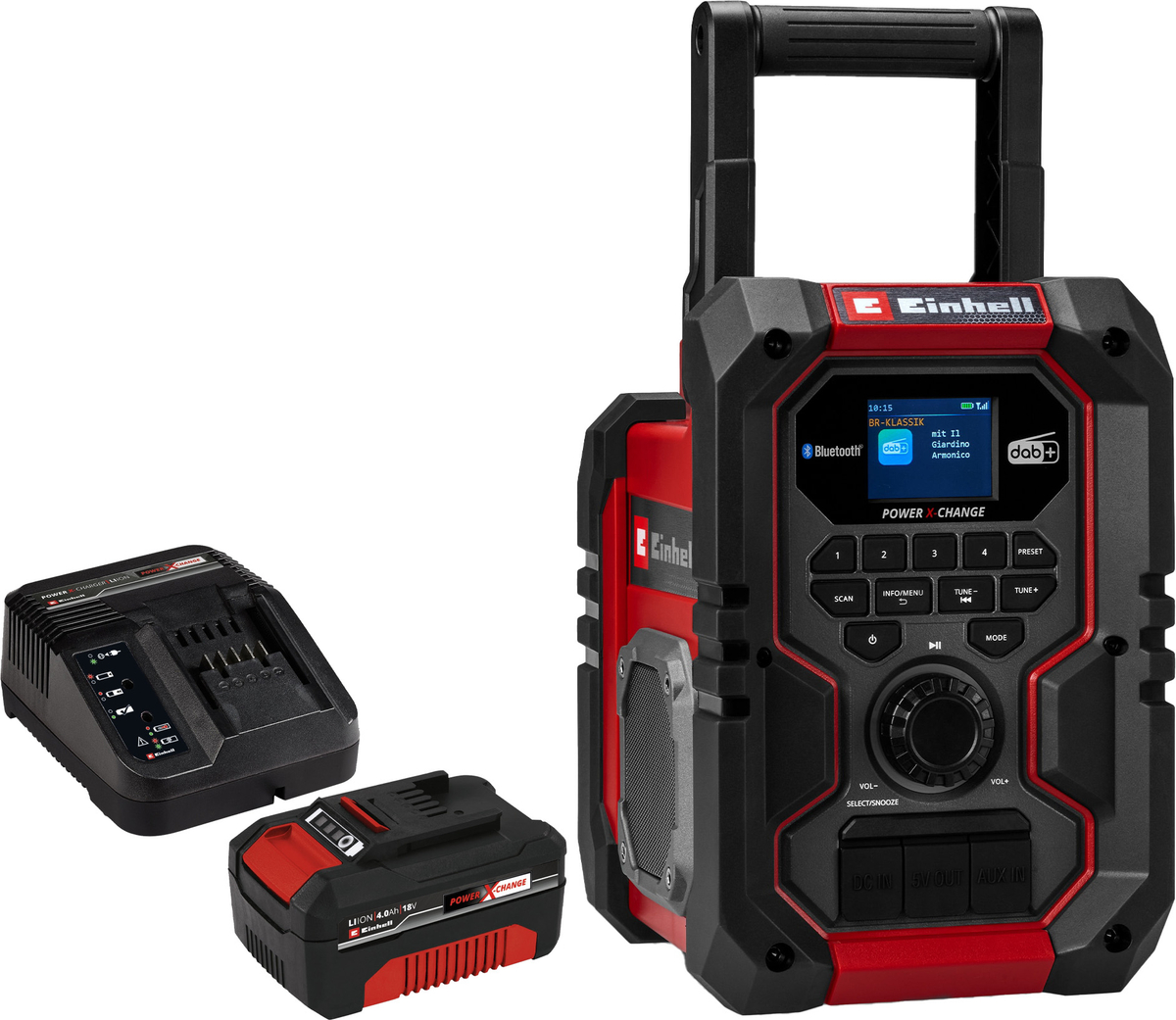 EINHELL Akku-Radio TE-CR 18 Li DAB+/FM/BT Kit (1x 4